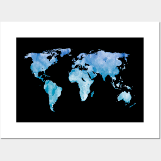 Brushstroke world map Posters and Art